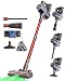 VACTechPro F02 Ultra Cordless Vacuum Cleaner, 50KPA/600W/70min Stick Vacuum with 1.5L Dustbin, Wall-mounted Charging/Removable Battery, Anti-Tangled Handheld Vacuum for Hardwood Pet Hair Carpet Home
