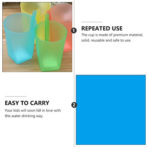 DOITOOL 6Pcs Crianças Sippy Copos de Plástico Copo Com Canudinho Copos Copos Reutilizáveis Bebê Trai