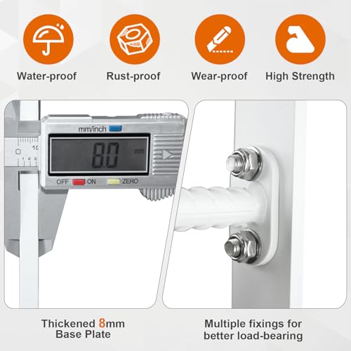 Zwinz Escada de poço de janela de 3 degraus enganchada, escada de escape de incêndio de aço resisten