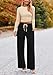 PRETTYGARDEN Women's 2 Piece Sets 2025 Fall Long Sleeve Crop Tops Wide Leg Pants Matching Outfit Tracksuits Fashion Clothing (Beige Black,Medium)