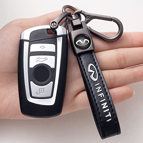 Image of YUIQIEUY Genuine Leather Car Keychain Key Chains Ring Accessories for Man and Woman Family Present Black