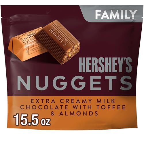 Hersheys Nuggets Extra Creamy Milk Chocolate, Toffee And Almonds Candy Bars, Individually Wrapped,