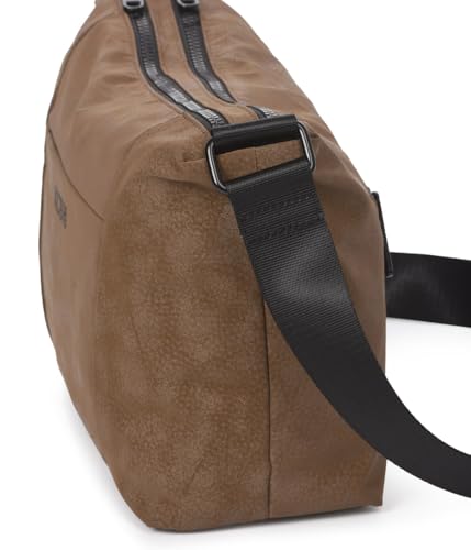 Miniatura 4 de Kcb Bandolera Grande Hide Gran Capacidad Y Organización Bolsillos Multiusos Con Cremallera Material Resistente Asas Ajustables 100 Vegano Color Marron