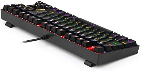 Redragon K552 60% Mechanical Gaming Keyboard LED Rainbow Backlit Wired with Red Switches for Windows Gaming PC UK QWERTY (Black)