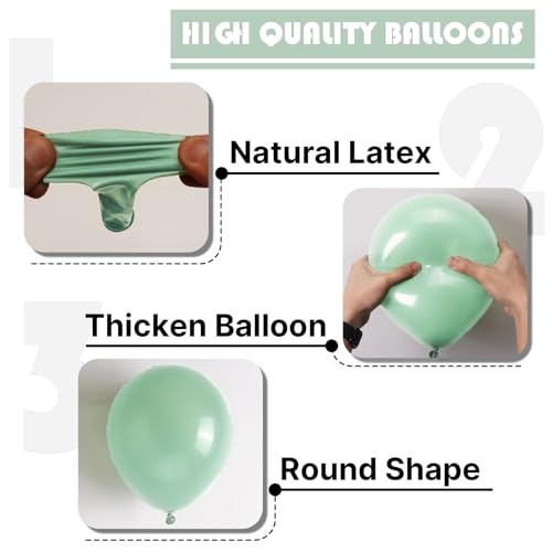 Image of PartyWoo Pastel Green Balloons 50 pcs 5 Inch Small Mini Light Mint Green Latex Balloons for Birthday Baby Shower Gender Reveal Wedding Anniversary Graduation Party Decorations Green-Q06