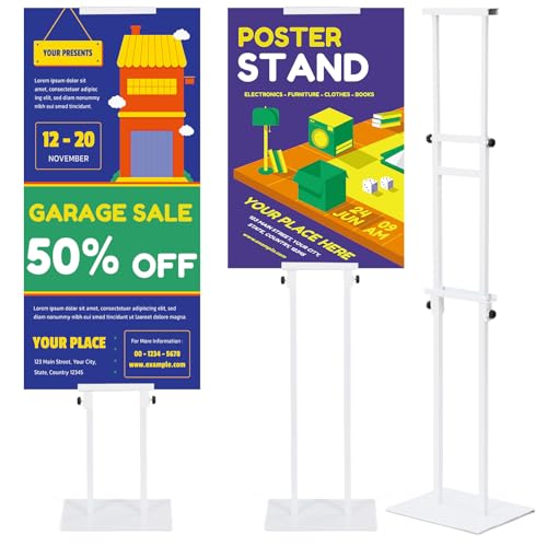 Thyle White Poster Board Stand with Adjustable Base