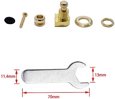 Rayzm Guitar Strap Locks Set, Security Strap Lock System for Acoustic/Electric/Bass Guitar, Quick Release Mechanism, Golden Metal Strap-lock Buttons with a Wrench