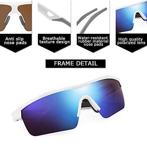 Image of FEISEDY Kids Polarized Sports Sunglasses, TR90 UV400 Baseball Cycling | LightWeight Wrap-Around for Boys Girls, TAC Polarized Lens blocks 100% UVA /UVB, Baseball /Softball /Cycling /Running B2454