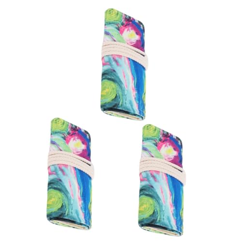 Trousse à crayons en toile Uonlytech grand format avec compartiments pour feutres et stylos - 5