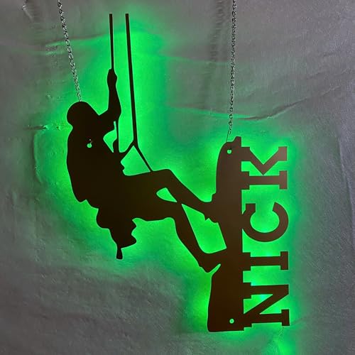 Custom Metal Climbing Sign with LED Lights