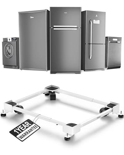 Image of FEDUS MAXITROL Heavy Duty Fridge Stand Trolley with 360 Wheels, Anti-Vibration Pads, Rust-Proof Adjustable Metal Base (20x20 to 25x27 in) for LG, Samsung, Whirlpool, Godrej Refrigerator (225kg Load)