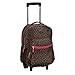 Rockland Double Handle Rolling Backpack, Pink Leopard, 17-Inch