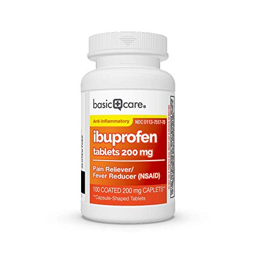 Amazon Basic Care Ibuprofen Tablets, 200 Mg, Pain Reliever/Fever Reducer, 100 Count #TOP4