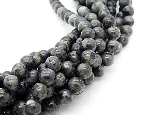 Gemstone Beads For Jewelry Making, Sold Per Bag 5 Strands Inside, Black Labradorite 8Mm #TOP3