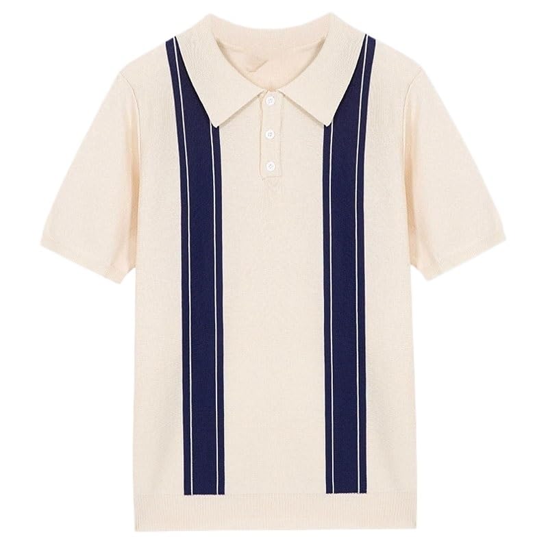 Pull en tricot à rayures homme fin de la transpiration en coupe ajustée