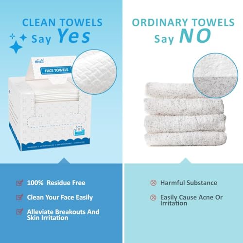 Image of HOMEXCEL Face Towels, Disposable Face Towelette Ultra Soft & Absorbent