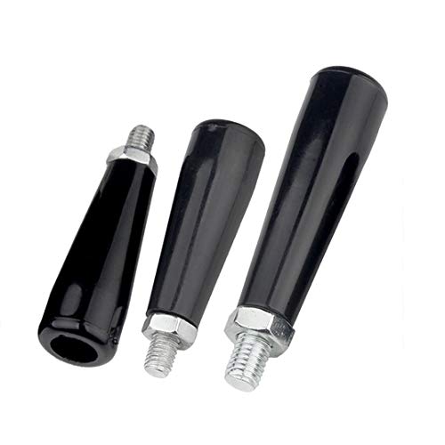 ZONLIN Black Electric Wood Bakelite Carbon Steel Revolving Handle Grip M8 Male Thread Clamping Handles Screw Knobs 3 Pcs