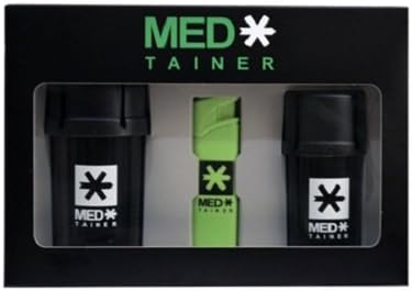 MedTainer Storage Container w/ Built-In Grinder With Lighter 3 Piece Variety Gift Pack