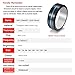 hecere Waterproof Tungsten Steel NFC Forum Type 2 215 496 Bytes Chip Universal for Mobile Phone All-Round Sensing Technology Wearable Smart Ring（Black Blue Tungsten NFC ring-19mm）
