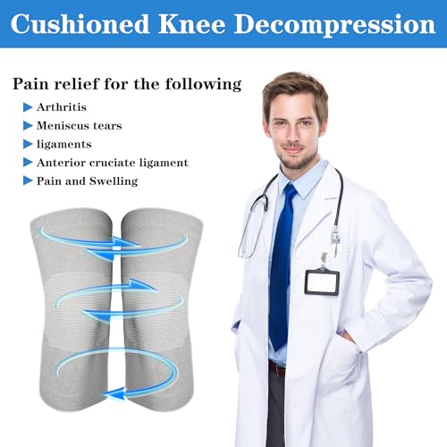 Image of Compression Knee Sleeves (2 Pack), 11 inch Professional Support for Knee Pain Relief, Arthritis, Running, Gym, Workout & Recovery - Stability for Men & Women with Joint Pain, ACL, Meniscus Tear