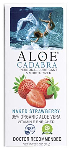 Aloe Cadabra Flavored Lube, Organic, Natural Personal Lubricant For Women, Men & Couples, Strawberry, 2.5 Oz #TOP2