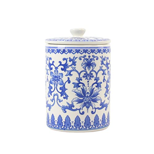 Image of 10 Strawberry Street Chinoiserie 3 Piece Canister Set, White /Blue