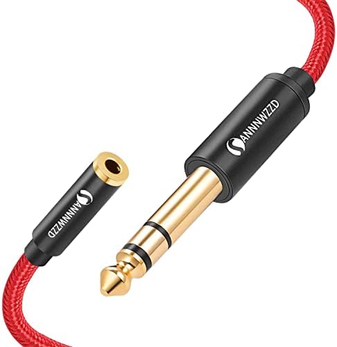 ANNNWZZD 3.5 mm to 6.35 mm Cable,6.35mm 1/4" Audio Male to 3.5mm 1/8" Female Stereo Jack Adapter Extension Wire Cord,for Home Audio, Amplifiers, Home Theater Devices, or Mixing Console (0.5M)
