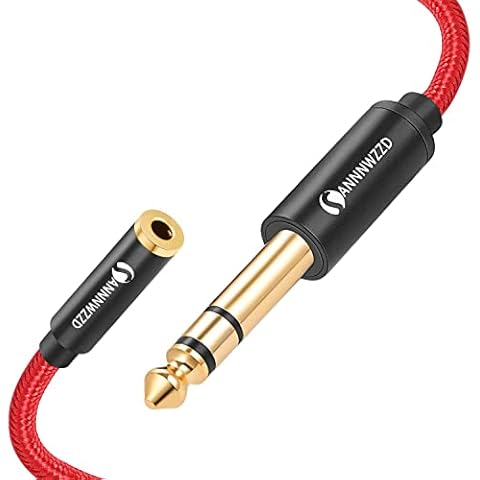 ANNNWZZD 3.5 mm to 6.35 mm Cable,6.35mm 1/4" Audio Male to 3.5mm 1/8" Female Stereo Jack Adapter Extension Wire Cord,for Home Audio, Amplifiers, Home Theater Devices, or Mixing Console (0.5M) Cover