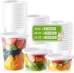 NEEBAKE 60 Set Deli-Containers-with-Lids: [8oz 16oz 32oz] Combo Plastic-Food-Storage-Containers-with-Lids, Microwaveable & Freezer Safe To-Go-Containers, Leak-proof BPA-Free Soup Slime Overnight Oats