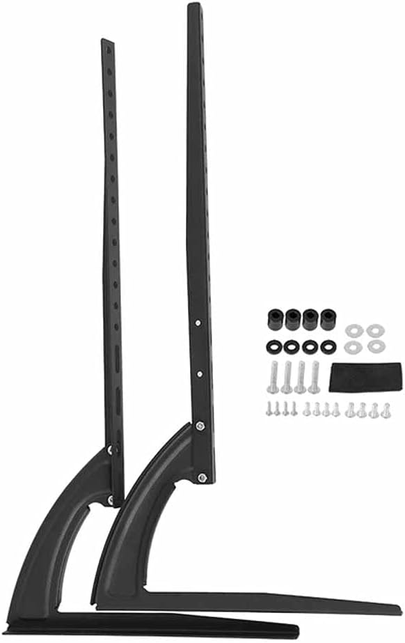 Black Metal Steel Bracket for Flat LED LCD Screen TV Desktop Table Top Stand Holder Vertical Stand_Black 14"-42"