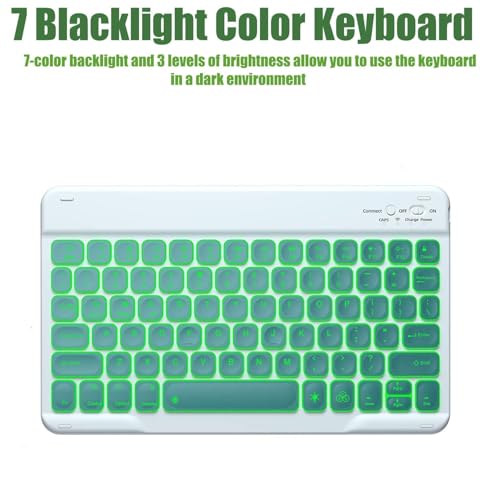 Image of ProElite Keyboard case Cover for Samsung Galaxy Tab A11 Plus 11 inch 2025, Magnetic Detachable Wireless Bluetooth Keyboard Case with S Pen Holder Built-in 7-Colors Backlit, Dark Green
