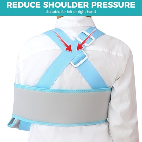 Kids Upper Extremity Sling, Breathable & Comfort Arm Sling Shoulder Immobilizer，Adjustable Arm Sling for Elbow Injury(Grey,XS)