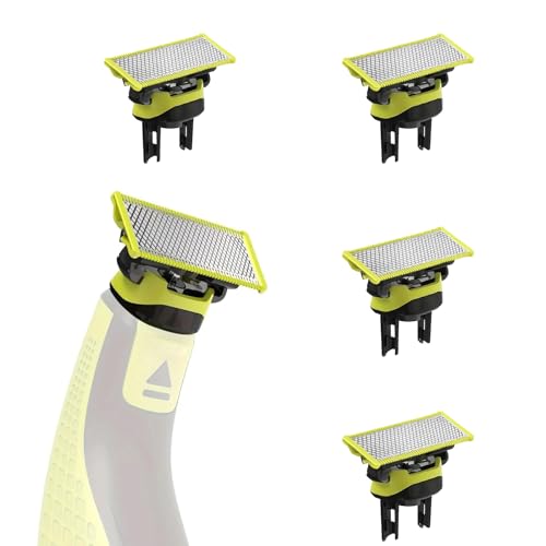 Lot de 4 lames de rasoir One Blade pour OBlade QP220 QP2824 QP2724 QP2520 QP2630 QP65XX compatibles avec Philips OneBlade Pro Lames de rechange pour homme