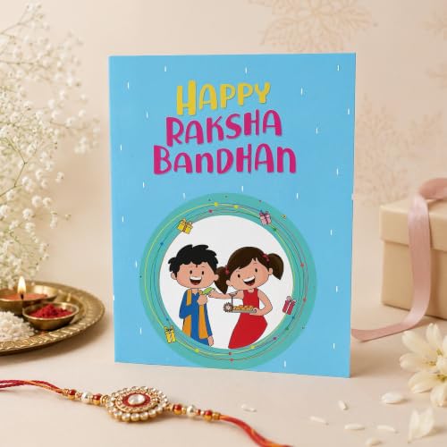 Image of Oye Happy - Rakhi Doodle Greeting Card | Cute Raksha Bandhan Card for Brother & Sister | Illustrated Keepsake Card
