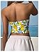 WDIRARA Women's Lemon Print Tube Crop Top Strapless Beach Vacation Bandeau Tops Multicolor X-Small