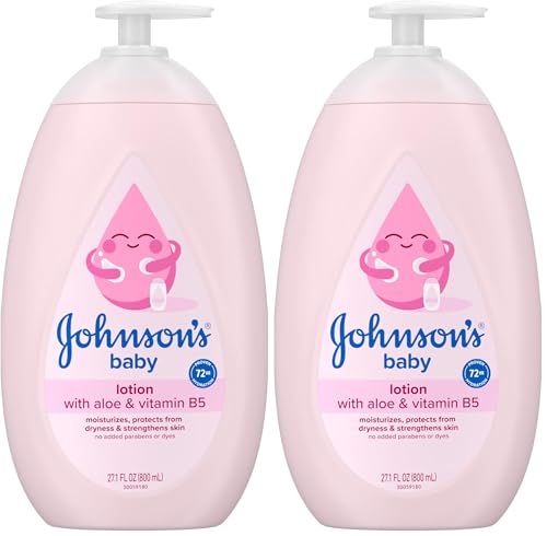 Johnson's Moisturizing Mild Pink Baby Lotion with Coconut Oil for Delicate Baby Skin, Paraben-, Phthalate- & Dye-Free, Hypoallergenic &...
