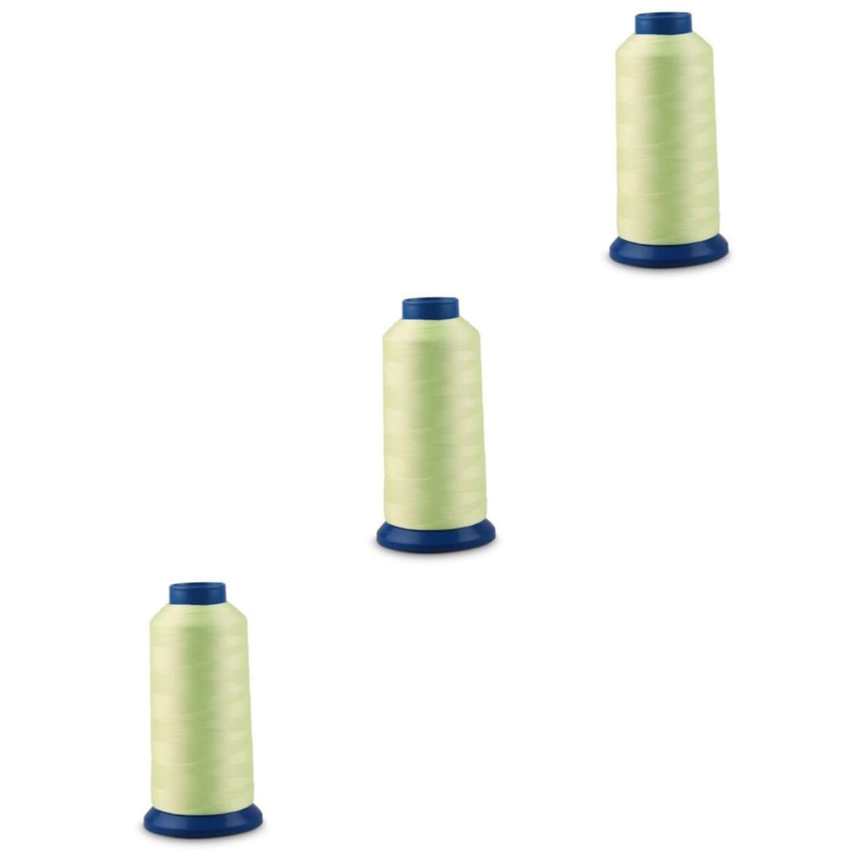 Operitacx 3 Pezzi 3000 bagliore bobina di filo per cucire fili per cucire a maglia fili da ricamo filo per macchina da ricamo luminosi da filo per cucire luminoso Green