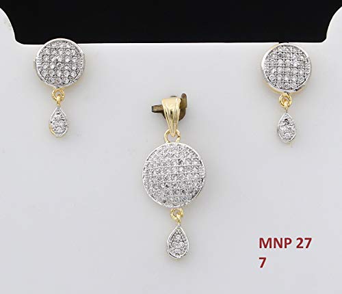 Juego de colgante de estilo indooccidental con pendientes chapados en oro modernos de mujer 2