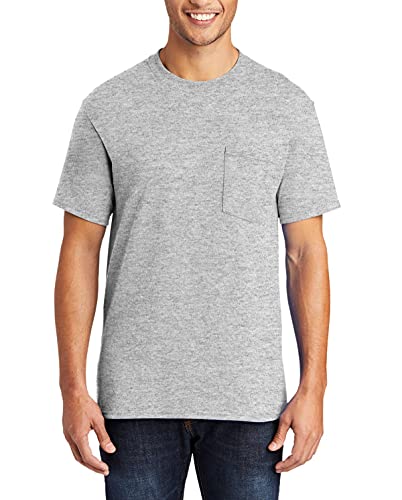 JustBlanks Mens Casual Tall Short Sleeve Tee Shirt Core Blend Crew Neck Pocket Tees for Men