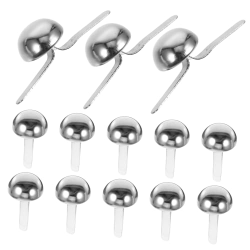 HOMSFOU 200pcs Two Legs Brads for Craft Beads Metal Studded for Projects Decorative Scrapbooking Brads