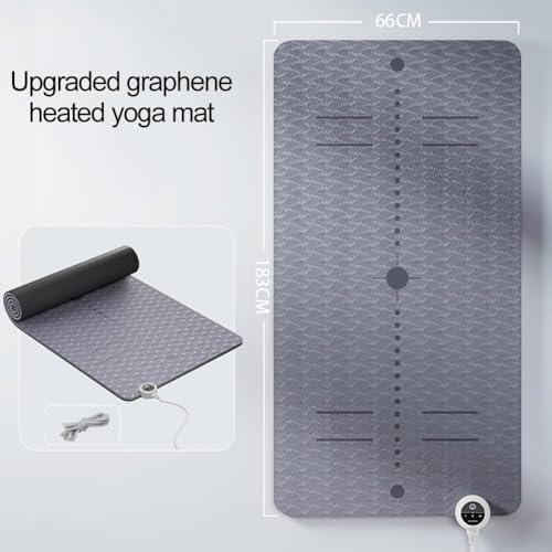 Tappetino da yoga elettrico riscaldato, antiscivolo, spesso, con temperatura regolabile, per yoga, pilates e fitness, perfetto per allenamenti a casa