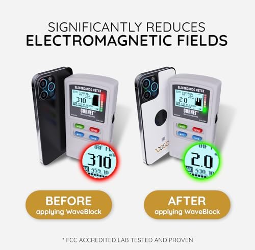 WAVEBLOCK EMF Blocker for Cell Phone - Made for iPhone 17e - The Only Patented, Real Scientifically Backed, Lab-Tested 5G-Shield Sticker to Protect You & Your Loved Ones - USA Made White - 2