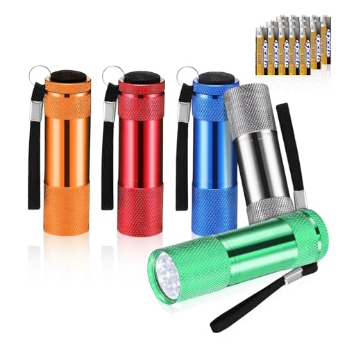 flintronic 5 Pezzi LED Mini Torcia Elettrica, Torcia per Bambini, Torcia Portatile Set, Torcia Led Piccola, per Festa,...