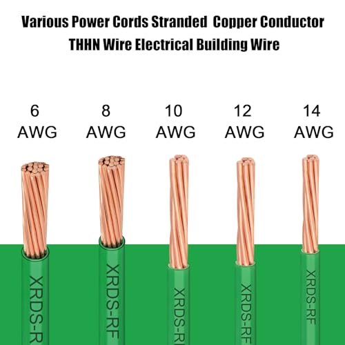 Image of 8 AWG THHN Stranded Bare Copper Wire 25FT Green Grounding Wire, Electrical Wire, 600V Rated Building Wire, Ideal for Panel Wiring, Grounding, Lighting Circuits, Control Systems