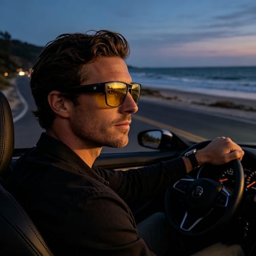 Image of DUCO Polarized Fit Over Sunglasses for Men and Women UV400 Protection Retro Square Wrap Around Shades for Driving Riding 8986