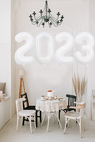 White 2023 Balloons 40 Inch 2023 Large Helium Mylar Foil Number Balloon 2023 New Year Eve Graduation Balloon Decorations Festival Party Supplies #TOP1