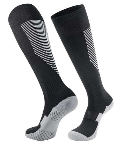 Benirap Football Socks for Men, Anti-Slip Breathable Athletic and Comfortable Sports Socks for Soccer Rugby Hockey Running, One Size-1 Pack,C1