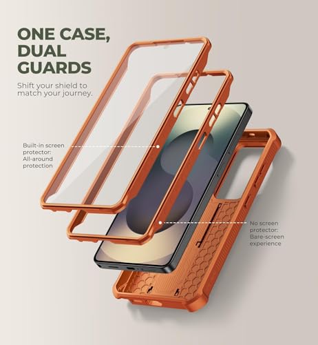 Dexnor for Samsung Galaxy S26 Ultra Case with Upgraded Slide Camera Cover & 2 Front Frames & Built-in Screen Protector & Kickstand, Heavy-Duty Rugged Case Full-Body Protective Cover(2026),Orange by Dexnor - Image 5