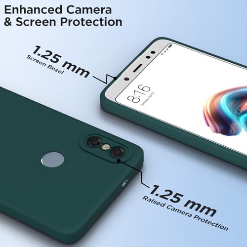 Image of Outlouders Back Cover for Redmi Note 5 Pro | Camera Protection | Durable Soft Matte Silicone Bumper Case (Green)