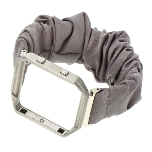Bracelet tissu de montre Mikikit avec protection en métal argenté poli